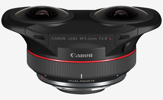 Canon RF 5.2mm F2.8L DUAL FISHEYE Lens eklendi
