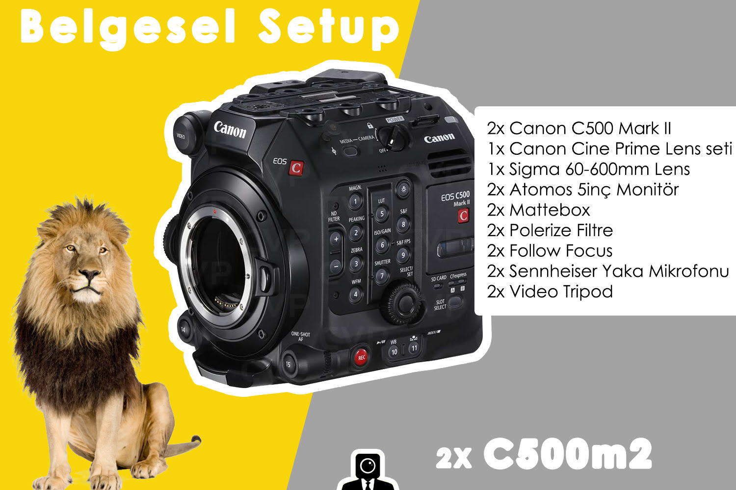 Kiralık Canon C500 Mark II Kamera Belgesel Seti